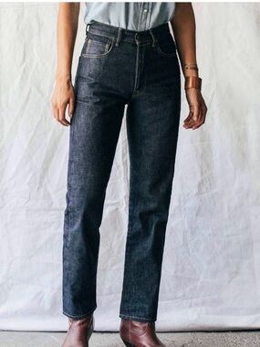 Imogene + Willie High Rise Harper Straight Leg Selvage Rinse Jean Button Fly 25